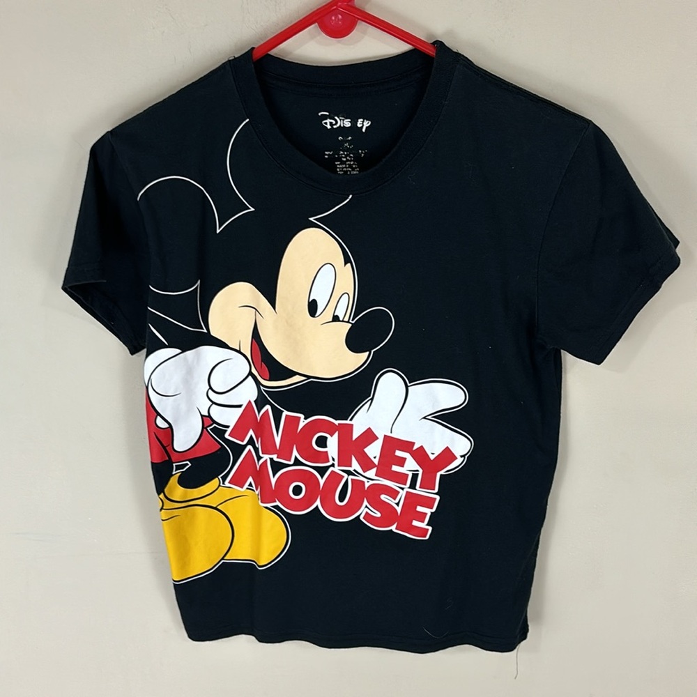 Disney Black Mickey Mouse Tee T-Shirt No Size Tag